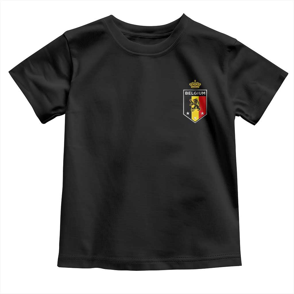 Belgium Football Crest Toddler T Shirt Vintage Belgian Lion Crown Belgian Heritage TS11 Black Print Your Wear