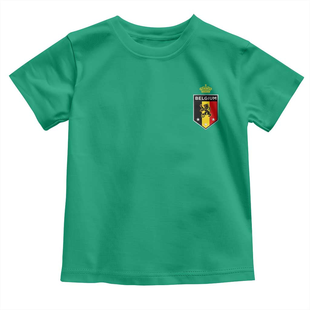 Belgium Football Crest Toddler T Shirt Vintage Belgian Lion Crown Belgian Heritage TS11 Irish Green Print Your Wear
