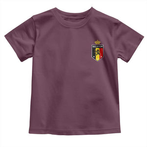 Belgium Football Crest Toddler T Shirt Vintage Belgian Lion Crown Belgian Heritage TS11 Maroon Print Your Wear
