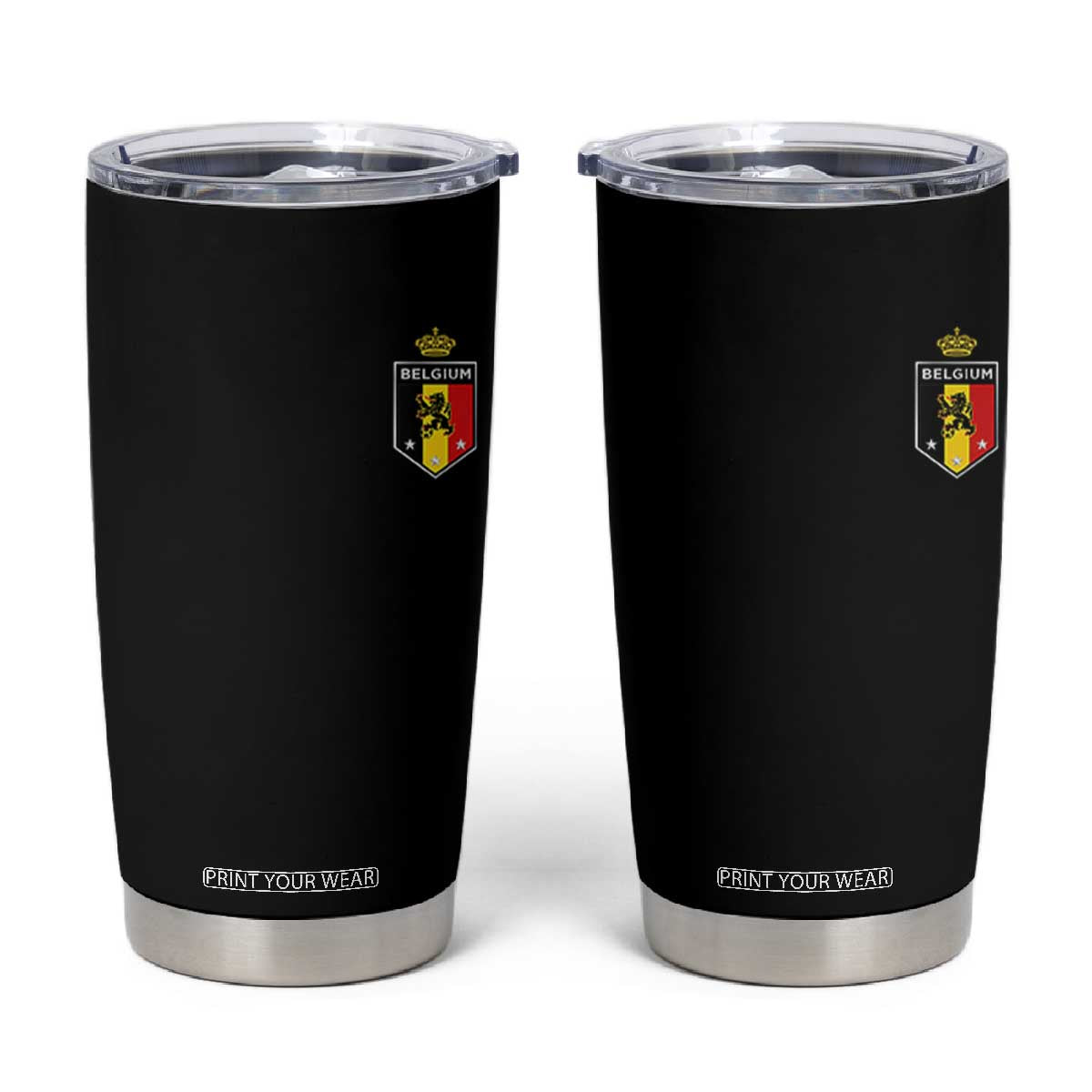 Belgium Football Crest Tumbler Cup Vintage Belgian Lion Crown Belgian Heritage TS11 Black Print Your Wear