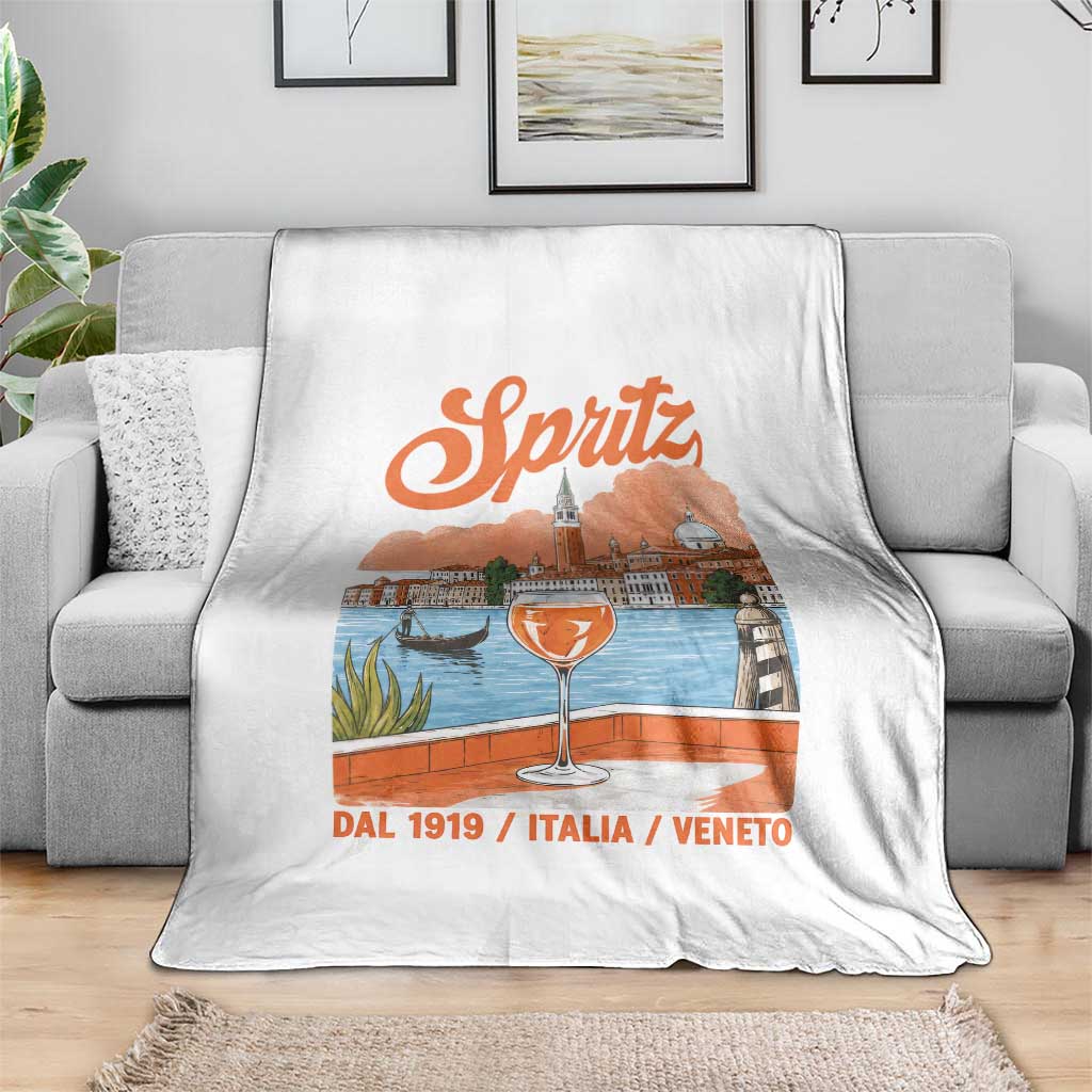 Spritz Veneto Throw Blanket Italia Vintage Orange Wine Cocktail Dal 1919