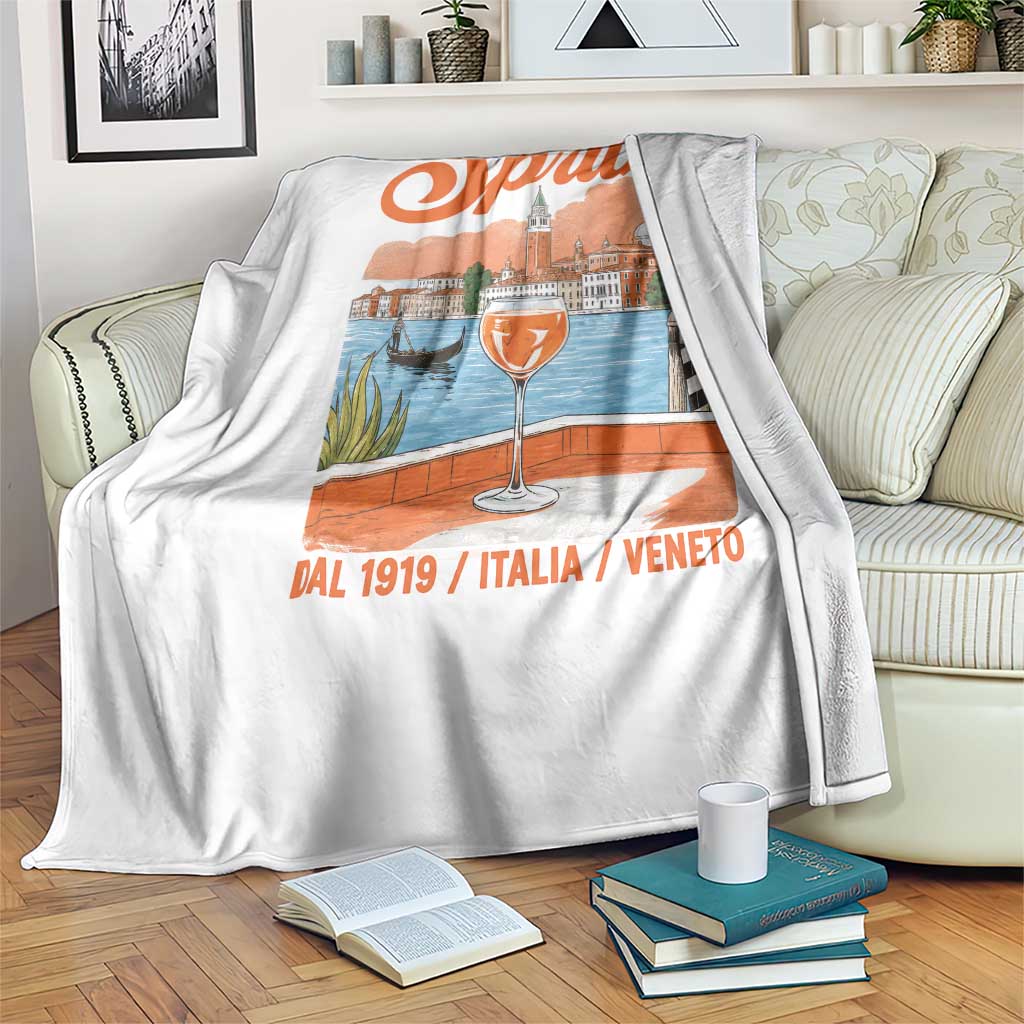 Spritz Veneto Throw Blanket Italia Vintage Orange Wine Cocktail Dal 1919