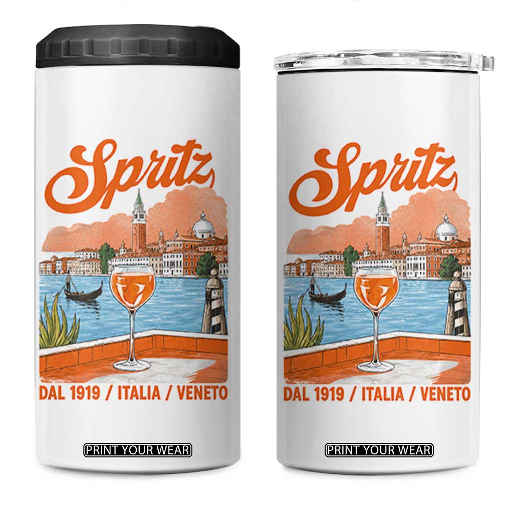 Spritz Veneto 4 in 1 Can Cooler Tumbler Italia Vintage Orange Wine Cocktail Dal 1919
