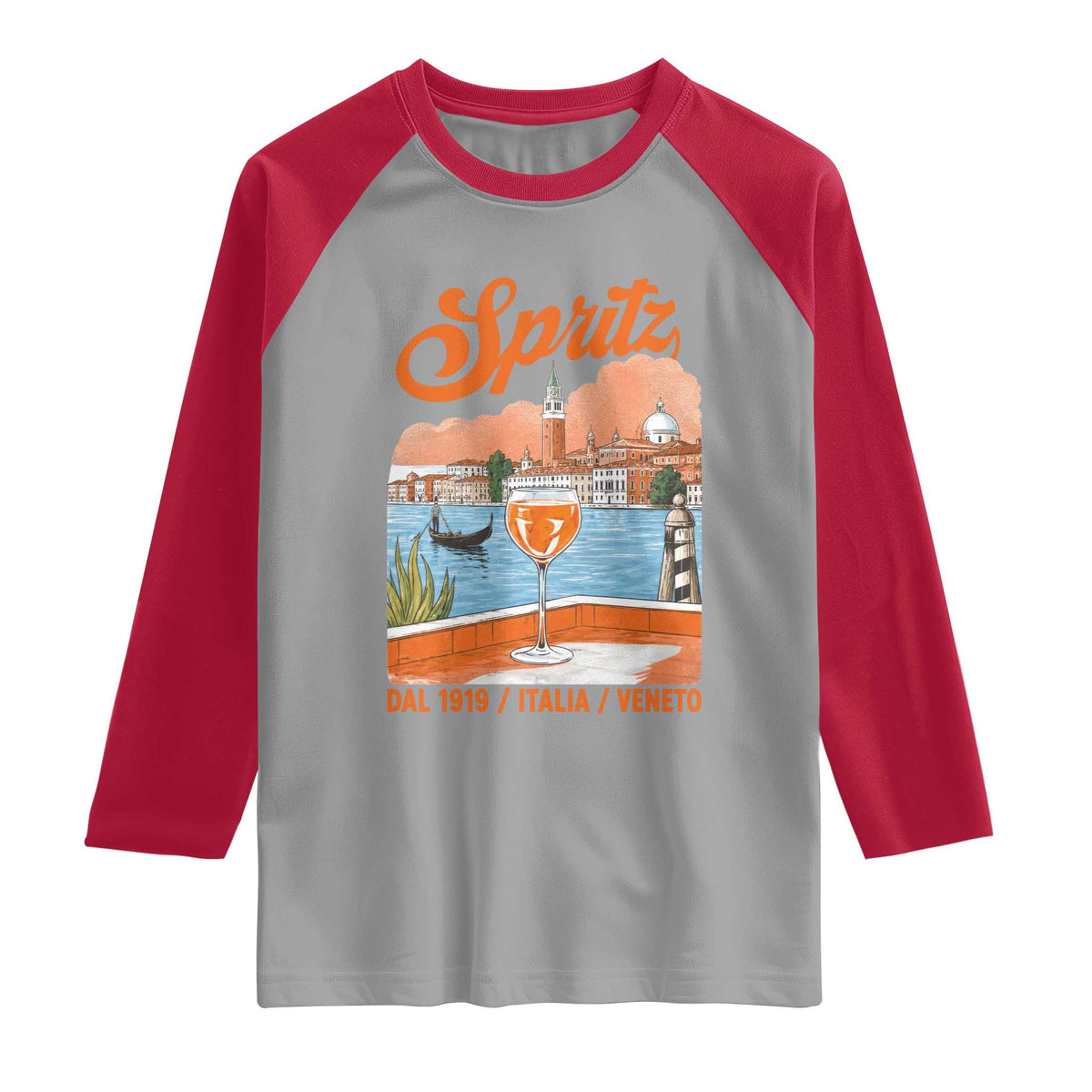 Spritz Veneto Raglan Shirt Italia Vintage Orange Wine Cocktail Dal 1919