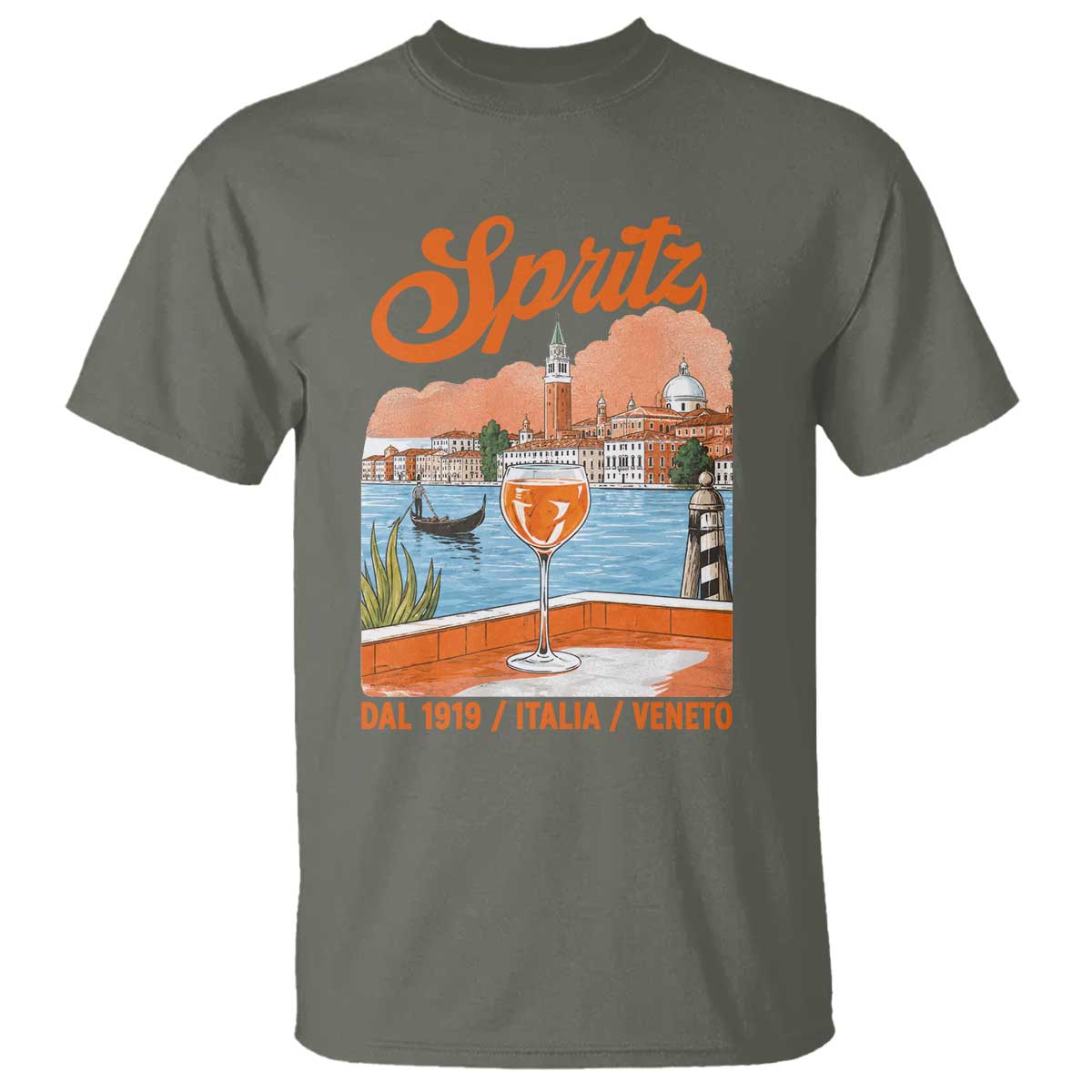 Spritz Veneto T Shirt Italia Vintage Orange Wine Cocktail Dal 1919