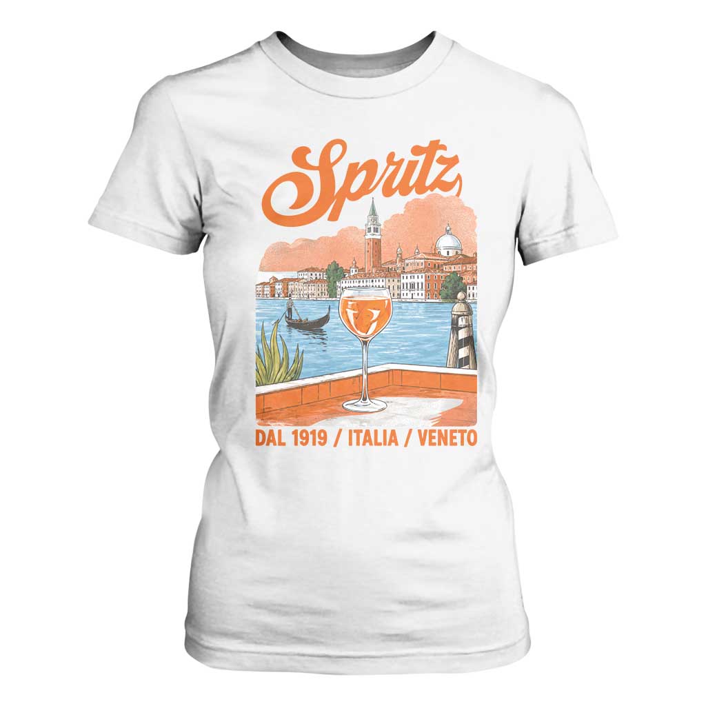 Spritz Veneto T Shirt For Women Italia Vintage Orange Wine Cocktail Dal 1919