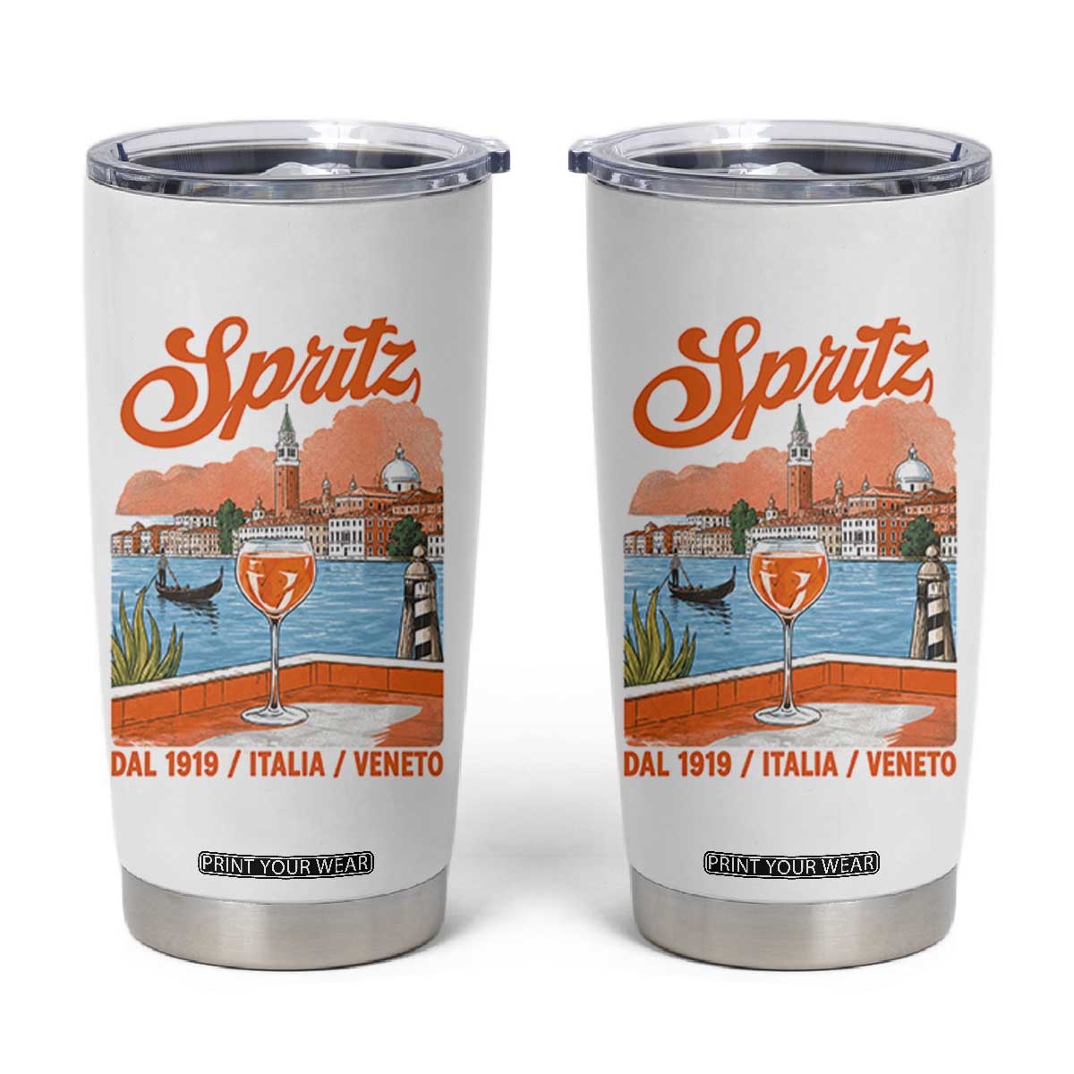 Spritz Veneto Tumbler Cup Italia Vintage Orange Wine Cocktail Dal 1919