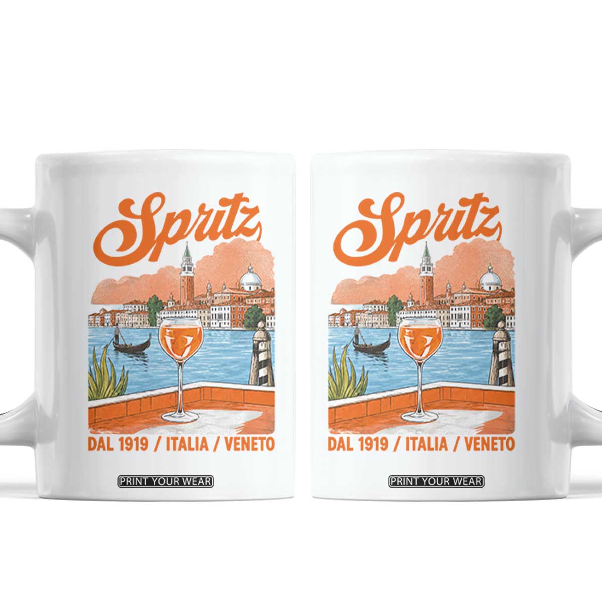 Spritz Veneto Coffee Mug Italia Vintage Orange Wine Cocktail Dal 1919