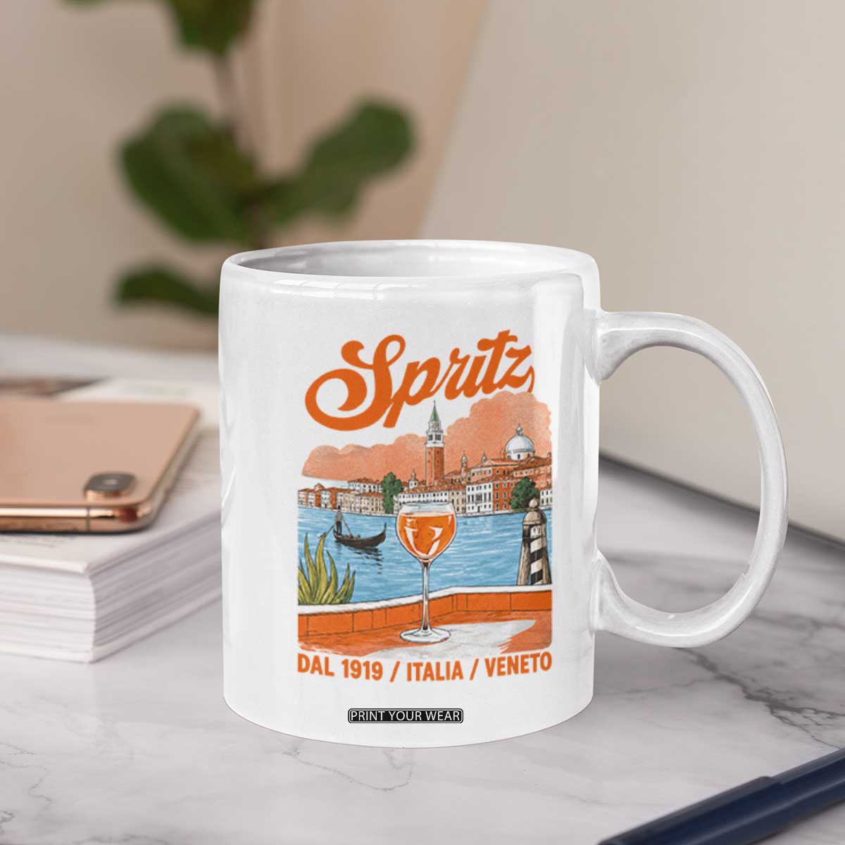 Spritz Veneto Coffee Mug Italia Vintage Orange Wine Cocktail Dal 1919