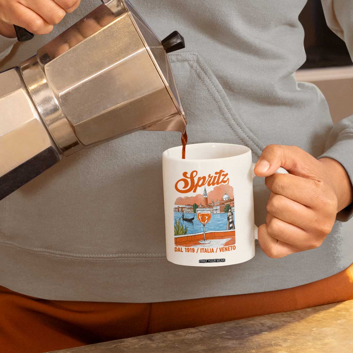 Spritz Veneto Coffee Mug Italia Vintage Orange Wine Cocktail Dal 1919