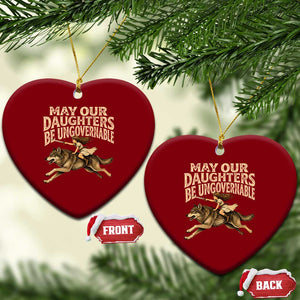 May Our Daughters Be Ungovernable Feminist Girl Ceramic Ornament