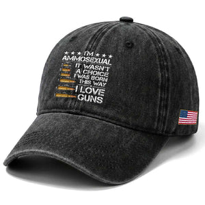 I'm Ammosexual It Wasn't A Choice 2nd Amendment Gun Lovers Washed Cotton Baseball Cap