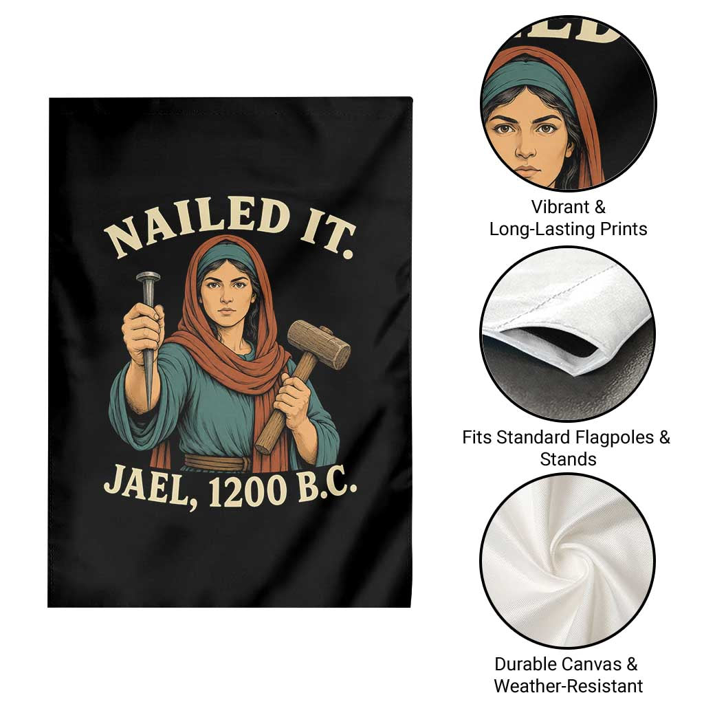 Nailed It Jael 1200 BC Garden Flag Funny Biblical Feminist Religious