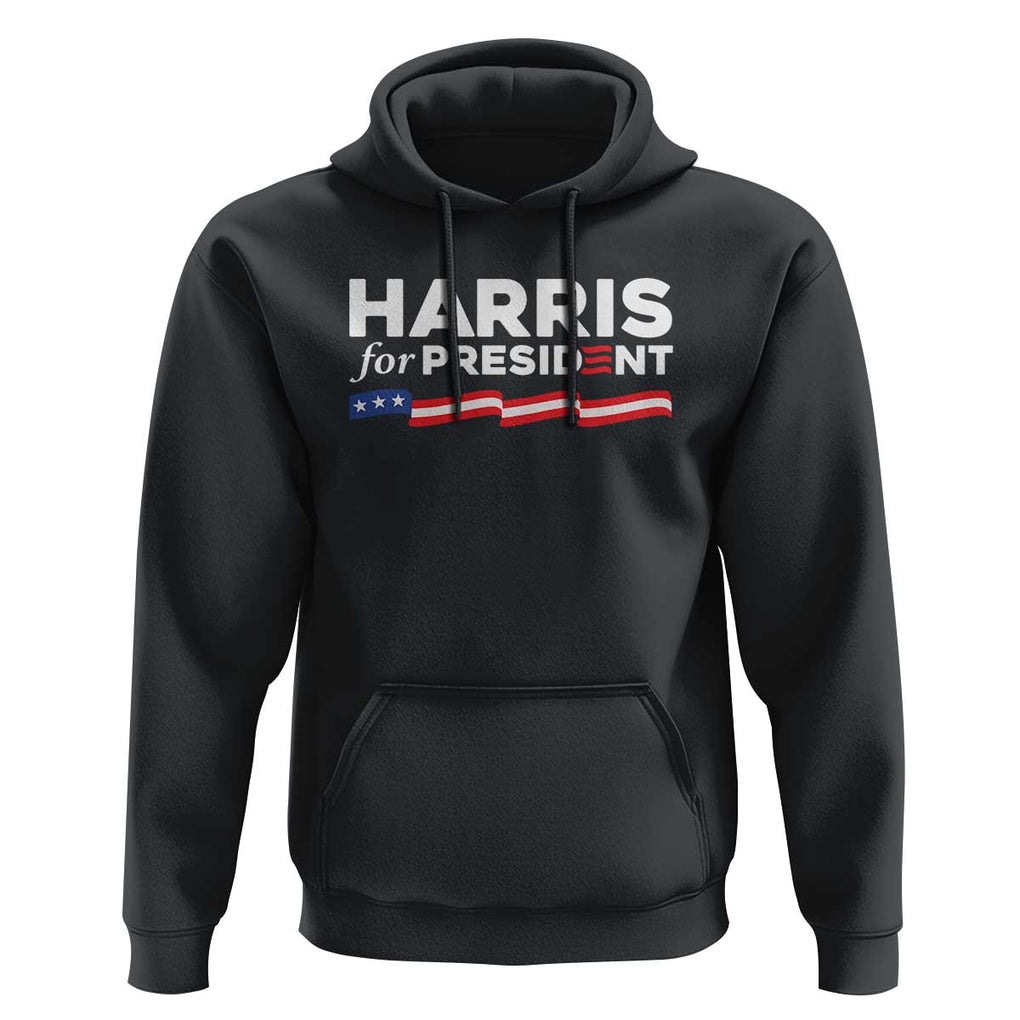 Harris For President Hoodie Election Campaign 2024 American Flag TS11 Black Print Your Wear
