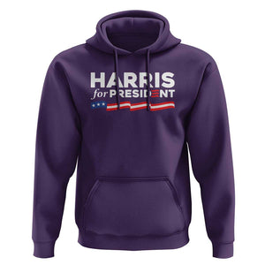 Harris For President Hoodie Election Campaign 2024 American Flag TS11 Purple Print Your Wear