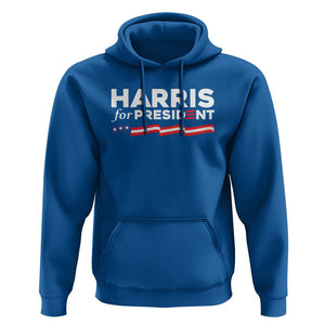 Harris For President Hoodie Election Campaign 2024 American Flag TS11 Royal Blue Print Your Wear