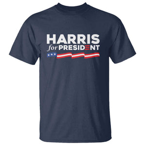 Harris For President T Shirt Election Campaign 2024 American Flag TS11 Navy Print Your Wear