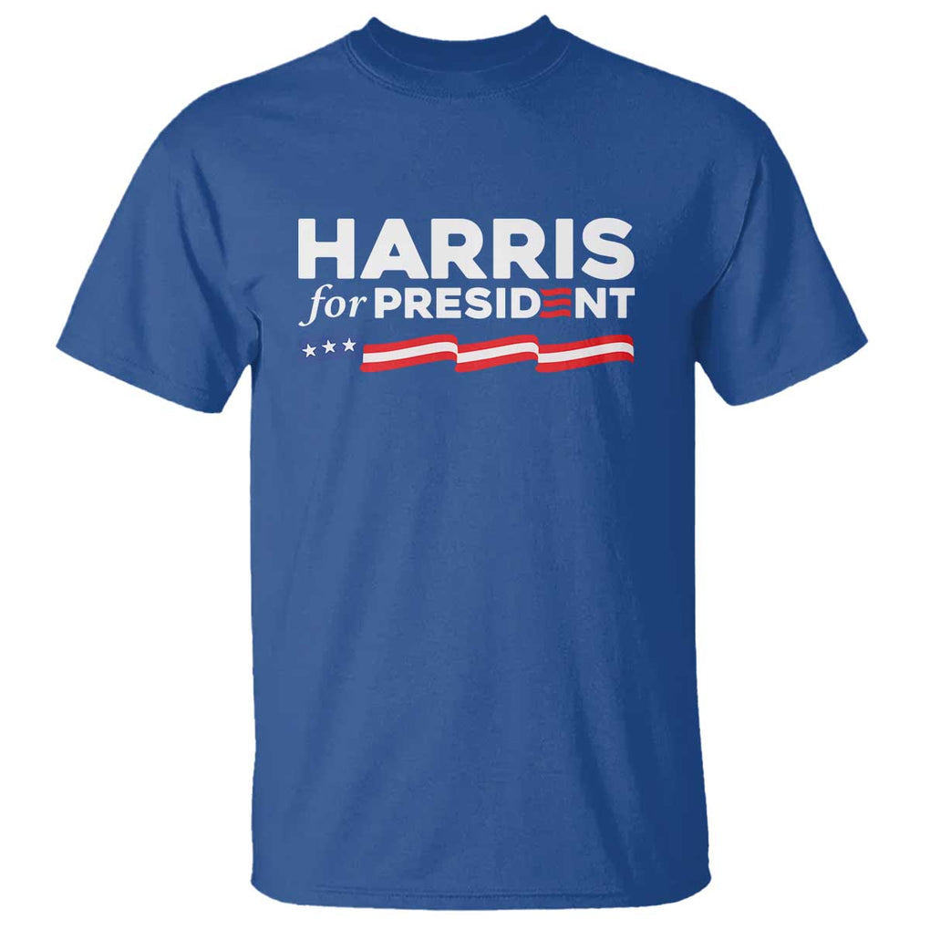 Harris For President T Shirt Election Campaign 2024 American Flag TS11 Royal Blue Print Your Wear