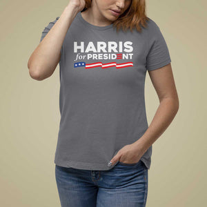 Harris For President T Shirt For Women Election Campaign 2024 American Flag TS11 Charcoal Print Your Wear