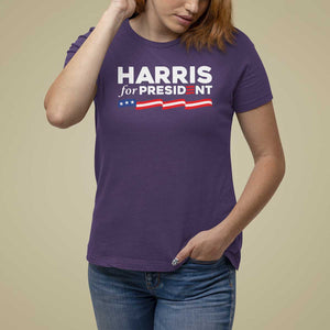 Harris For President T Shirt For Women Election Campaign 2024 American Flag TS11 Purple Print Your Wear