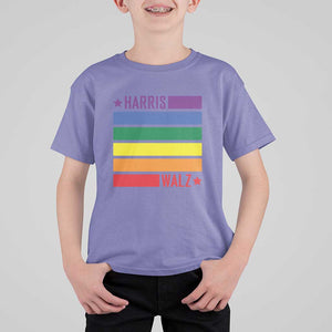 Harris Walz LGBT T Shirt For Kid Presidential Election 2024 Rainbow Flag TS11 Violet Print Your Wear