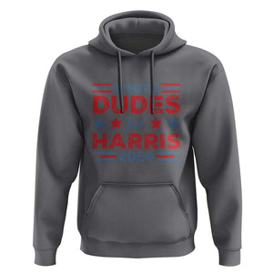 White Dudes For Harris Hoodie American Flag Star 2024 TS11 Charcoal Print Your Wear