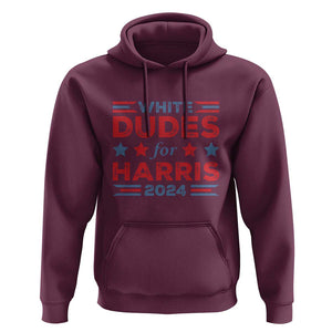 White Dudes For Harris Hoodie American Flag Star 2024 TS11 Maroon Print Your Wear