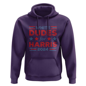 White Dudes For Harris Hoodie American Flag Star 2024 TS11 Purple Print Your Wear
