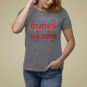 White Dudes For Harris T Shirt For Women American Flag Star 2024 TS11 Charcoal Print Your Wear