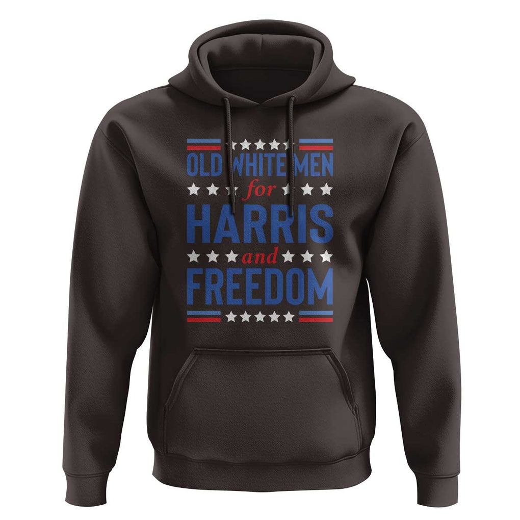 Old White Men For Harris And Freedom Hoodie American Flag Star Presidential Election 2024 TS11 Dark Chocolate Print Your Wear