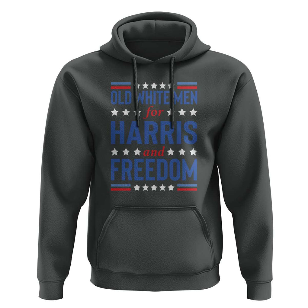 Old White Men For Harris And Freedom Hoodie American Flag Star Presidential Election 2024 TS11 Dark Heather Print Your Wear