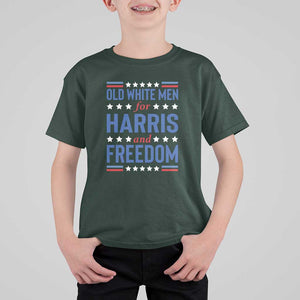 Old White Men For Harris And Freedom T Shirt For Kid American Flag Star Presidential Election 2024 TS11 Dark Forest Green Print Your Wear