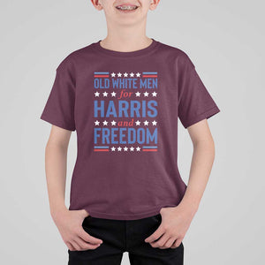 Old White Men For Harris And Freedom T Shirt For Kid American Flag Star Presidential Election 2024 TS11 Maroon Print Your Wear