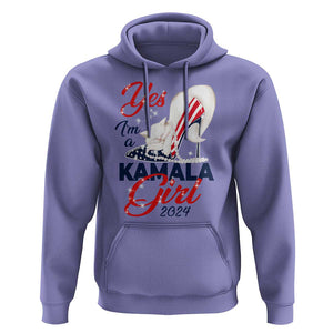 Yes I'm A Kamala Girl 2024 Hoodie High Heel Stilettos Cat Pearls American Flag TS11 Violet Print Your Wear
