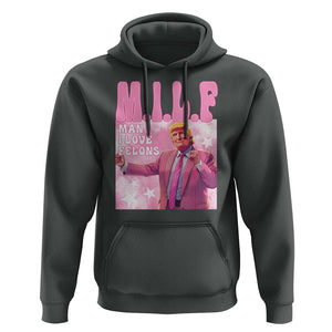 Funny Trump Supporter Hoodie MILF Man I Love Felons Pink Dancing Trump TS11 Dark Heather Print Your Wear