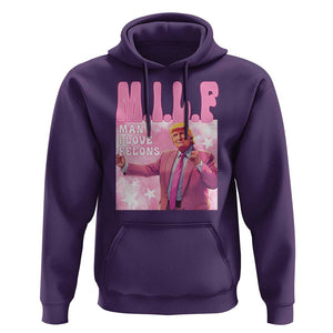 Funny Trump Supporter Hoodie MILF Man I Love Felons Pink Dancing Trump TS11 Purple Print Your Wear