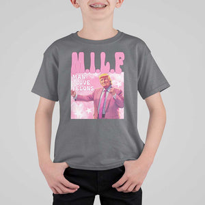 Funny Trump Supporter T Shirt For Kid MILF Man I Love Felons Pink Dancing Trump TS11 Charcoal Print Your Wear