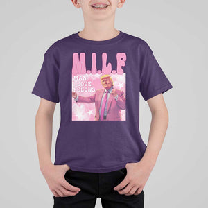 Funny Trump Supporter T Shirt For Kid MILF Man I Love Felons Pink Dancing Trump TS11 Purple Print Your Wear