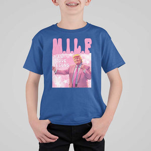 Funny Trump Supporter T Shirt For Kid MILF Man I Love Felons Pink Dancing Trump TS11 Royal Blue Print Your Wear