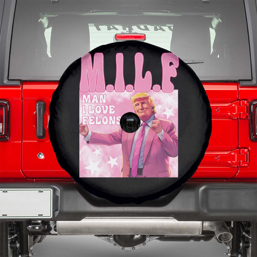 Funny Trump Supporter Spare Tire Cover MILF Man I Love Felons Pink Dancing Trump TS11 Black Print Your Wear