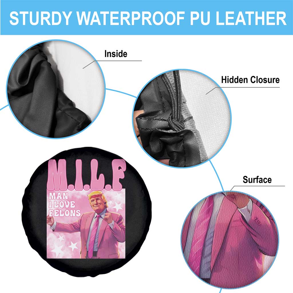 Funny Trump Supporter Spare Tire Cover MILF Man I Love Felons Pink Dancing Trump TS11 Print Your Wear