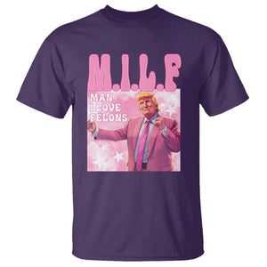 Funny Trump Supporter T Shirt MILF Man I Love Felons Pink Dancing Trump TS11 Purple Print Your Wear