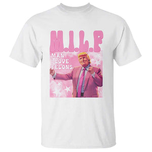 Funny Trump Supporter T Shirt MILF Man I Love Felons Pink Dancing Trump TS11 White Print Your Wear