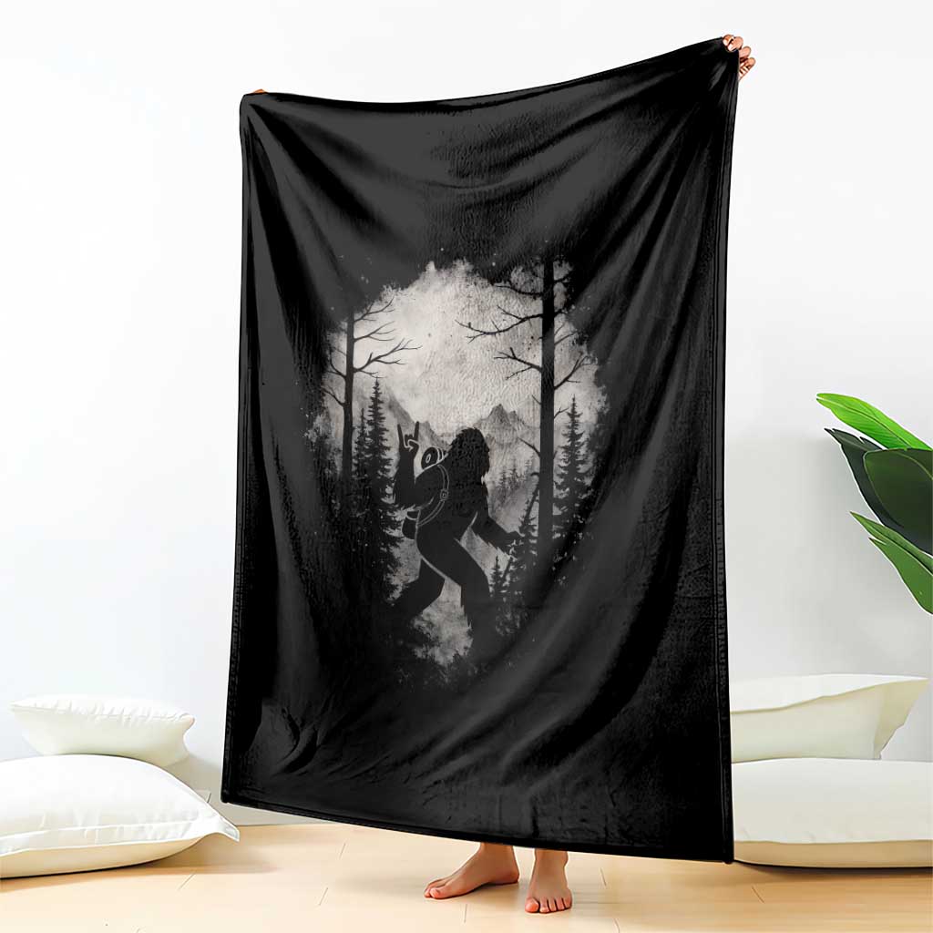 Funny Bigfoot Hiking Night Stroll Mountain Forest Throw Blanket TS11 Print Your Wear