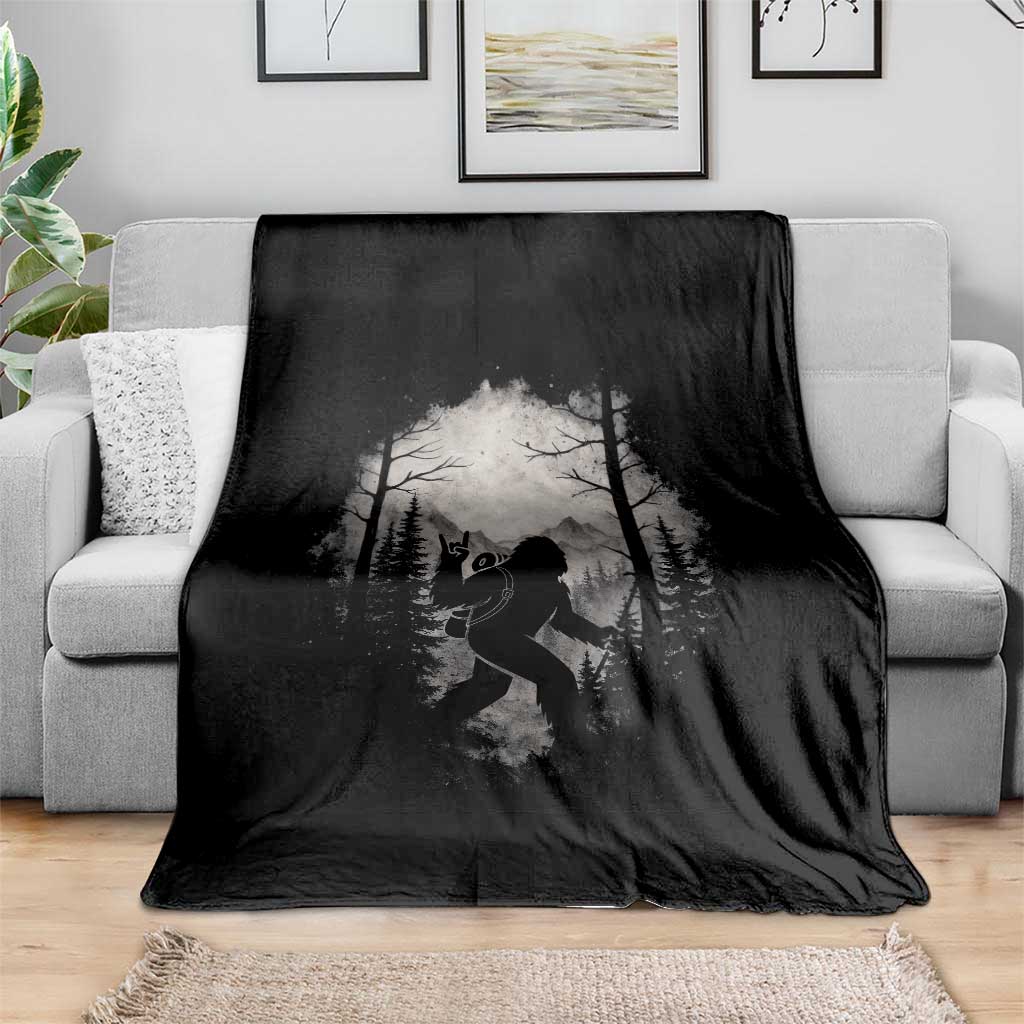 Funny Bigfoot Hiking Night Stroll Mountain Forest Throw Blanket TS11 Print Your Wear