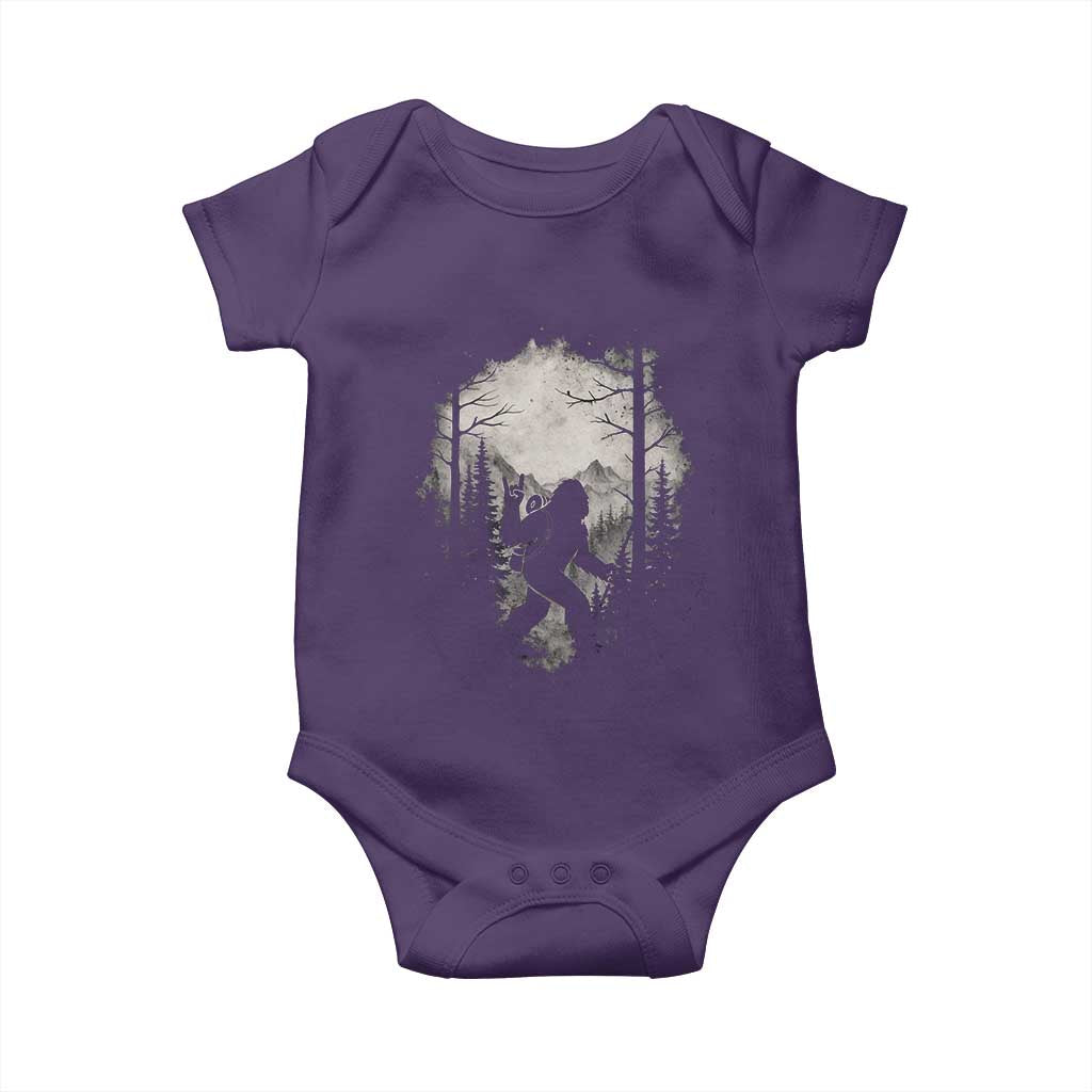 Funny Bigfoot Hiking Night Stroll Mountain Forest Baby Onesie TS11 Purple Print Your Wear
