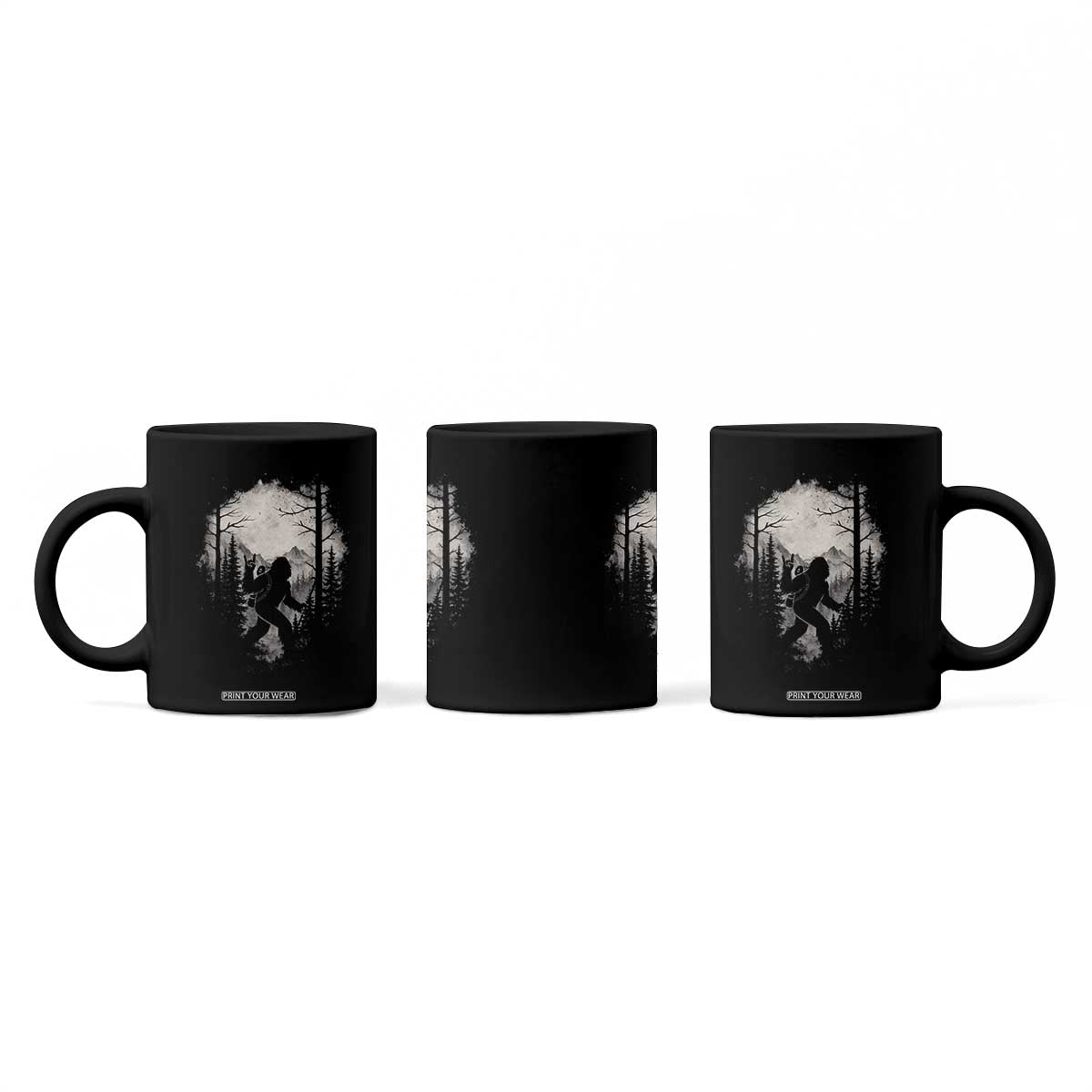 Funny Bigfoot Hiking Night Stroll Mountain Forest Coffee Mug TS11 Print Your Wear