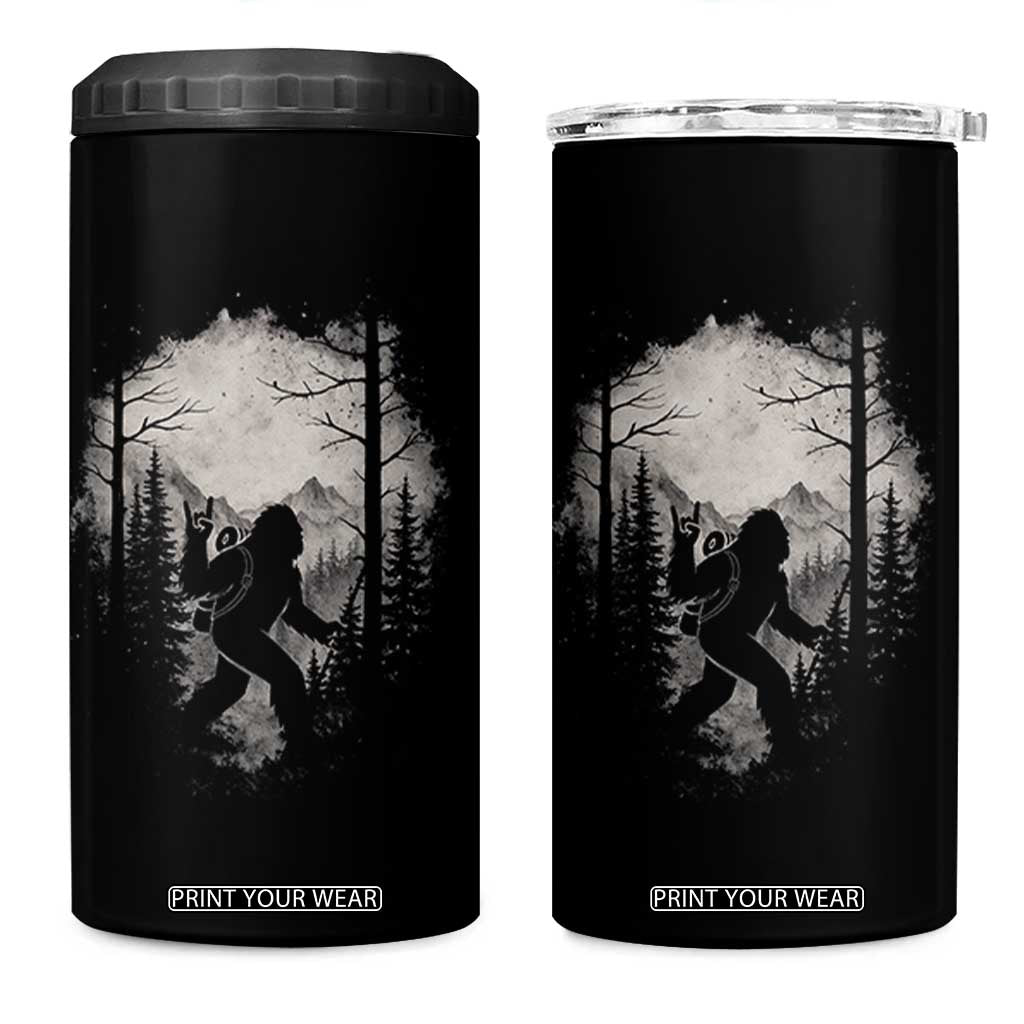 Funny Bigfoot Hiking Night Stroll Mountain Forest 4 in 1 Can Cooler Tumbler TS11 One Size: 16 oz Black Print Your Wear