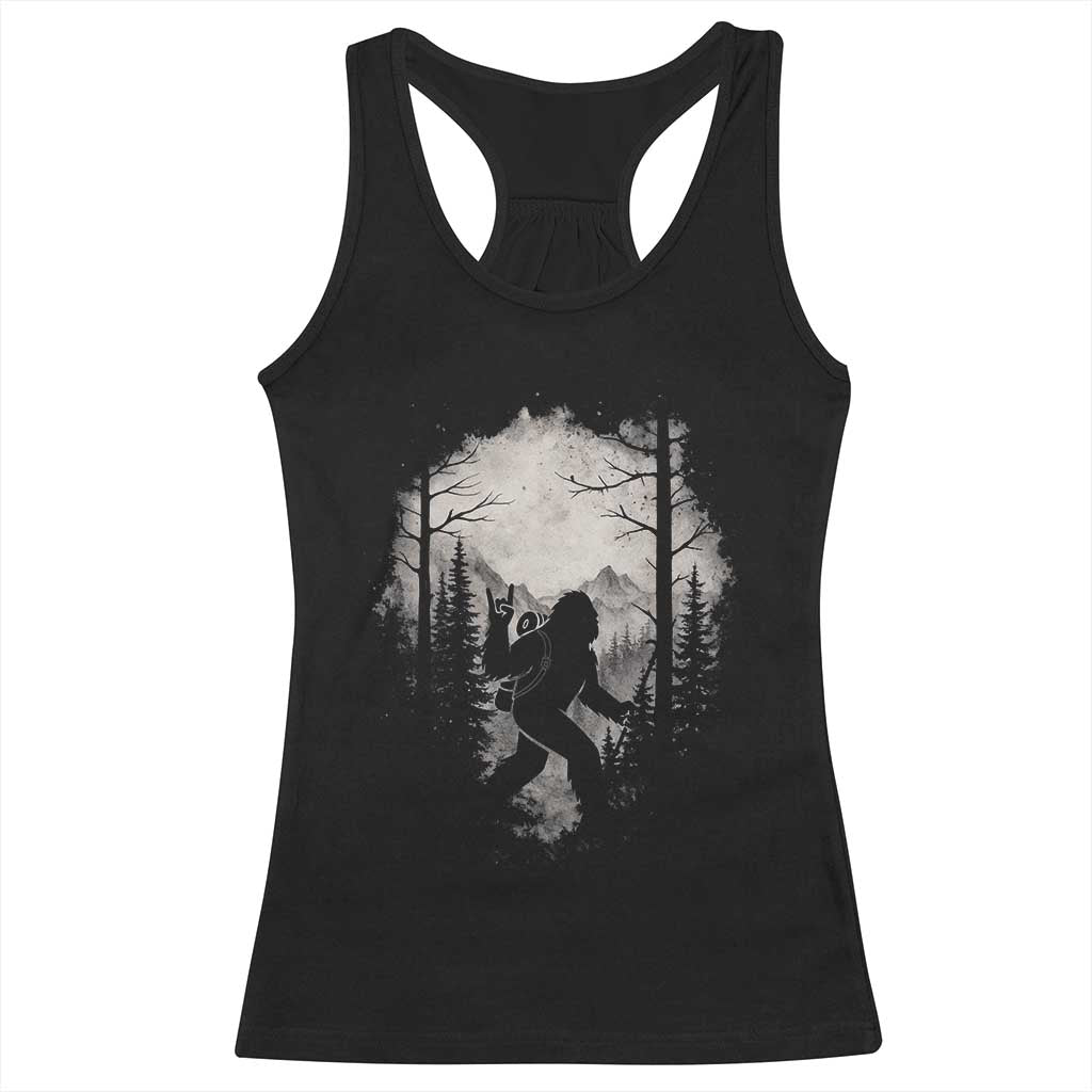 Funny Bigfoot Hiking Night Stroll Mountain Forest Racerback Tank Top TS11 Black Print Your Wear