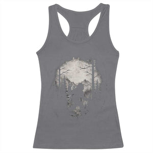 Funny Bigfoot Hiking Night Stroll Mountain Forest Racerback Tank Top TS11 Charcoal Print Your Wear